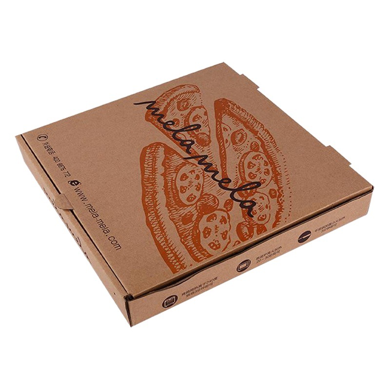 Qianhe disposable PIZZA Kraft paper PIZZA box wholesale Western Cake Box PIZZA portable packing box LOGO printing