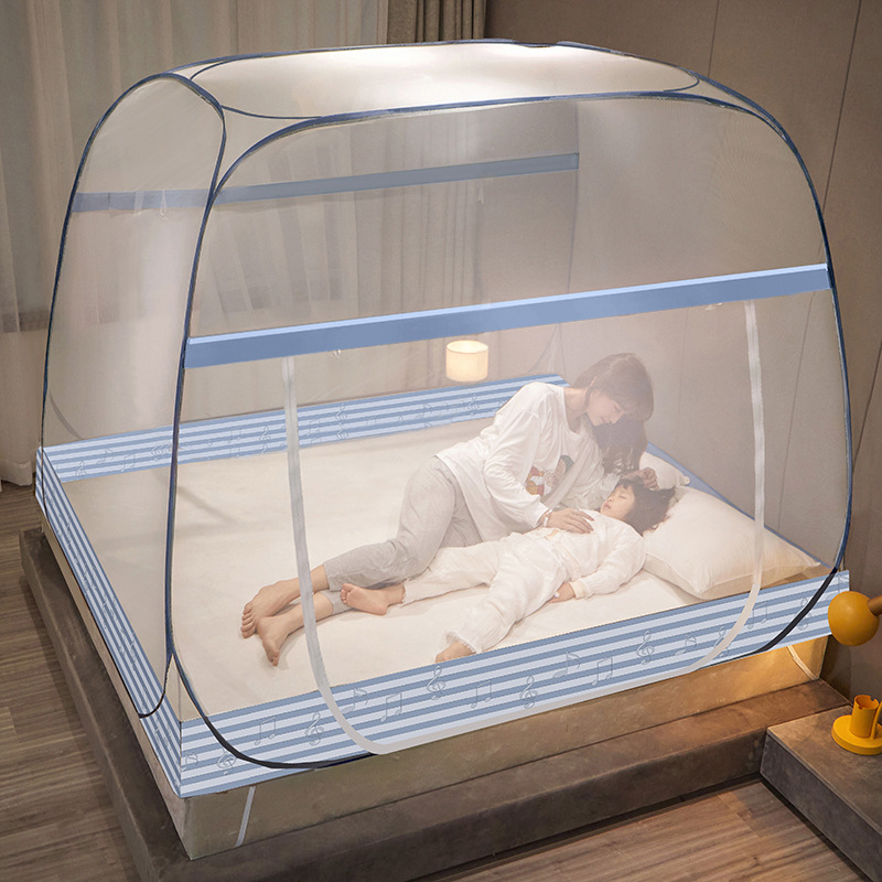 Picture of Summer New Mosquito Net Installation-free Yurt Tent Zipper Bottom One-piece Wire Trellis Foldable Household