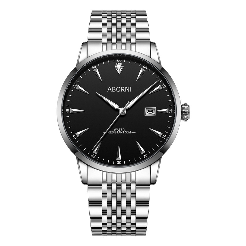 Asian platinum men's watches high-end genuine goods quartz watches waterproof business solid steel band watches men's manufacturers wholesale