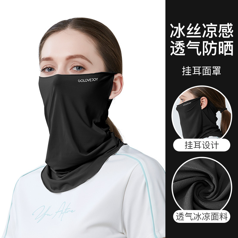 Picture of Summer Outdoor Riding Sunscreen Mask Women's Neck Protection Sunshade Anti-ultraviolet Ice Silk Cold Ear Hanging Mask XTJ27