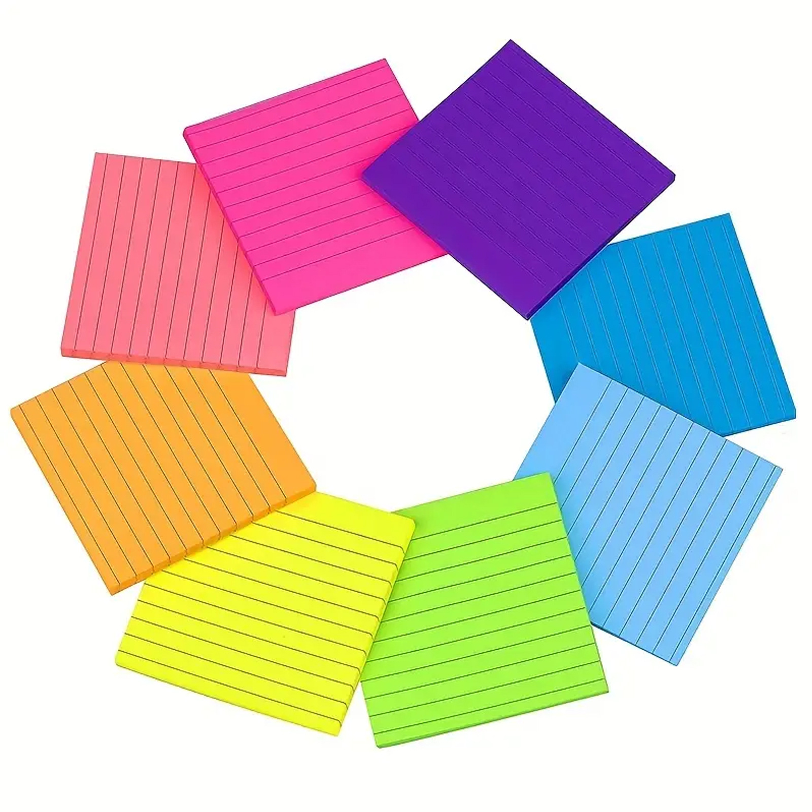 Picture of In stock fluorescent horizontal sticky note color line note paper student office N times stickers