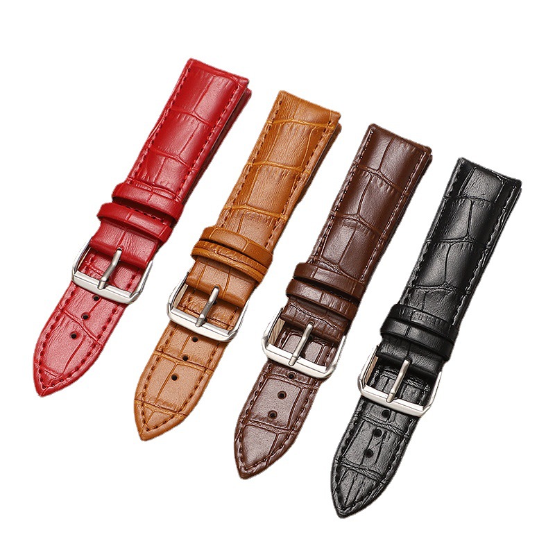 Picture of Factory Direct Sales Genuine Leather Watch Strap Crocodile Pattern Bamboo Pattern Pin Buckle Watch Strap Seven Colors Optional Suitable for Huawei Gt Samsung Apple