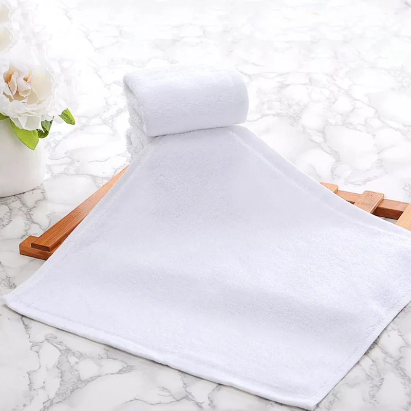 Picture of Hotel Square Towel White Absorbent Hand Towel Car Wipe Wholesale Embroidered Logo Cotton Bed and Breakfast Hotel Towel