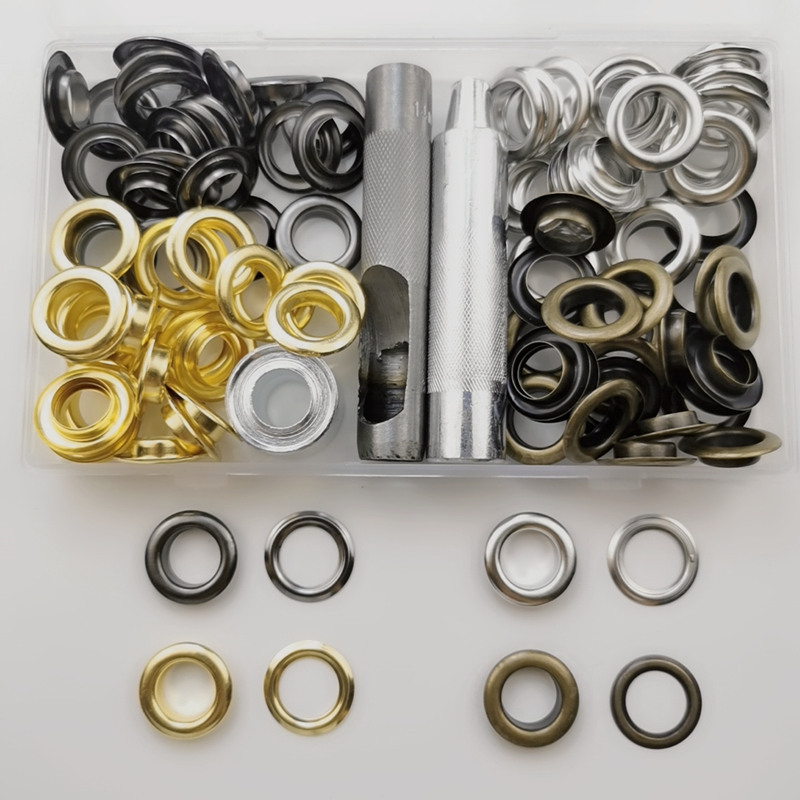100 sets of inner diameter 14MM4 Color Air eyes 3 installation tools metal color corns boxed tarpaulin buckles for cross-border