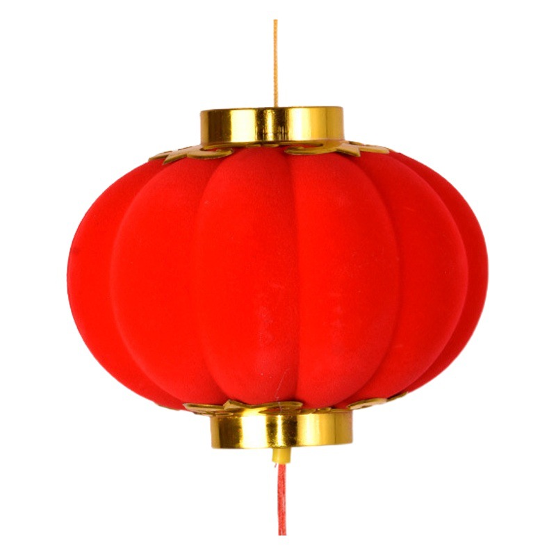 Flocked Ball Small Lantern Series Lantern Bonsai Hanging Decoration Spring Festival Flocked Small Red Lantern Wedding Room Layout New Year Lantern