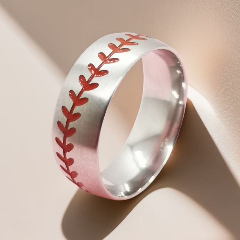 New Cross-Border Exclusive Supply Factory Wholesale Stainless Steel Basketball Baseball Rings Sports Element Rings Direct Sales.