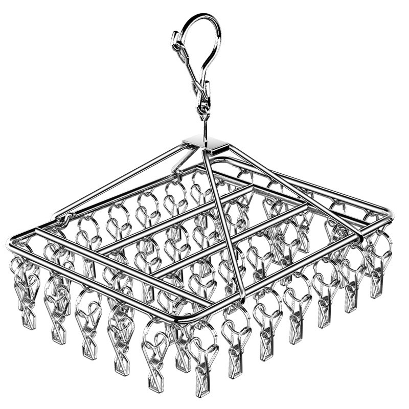 Picture of Stainless Steel Drying Rack Socks Rack Drying Rack Multi-clip Underwear Drying Socks Rack Hanger Shorts Clip Windproof Hook