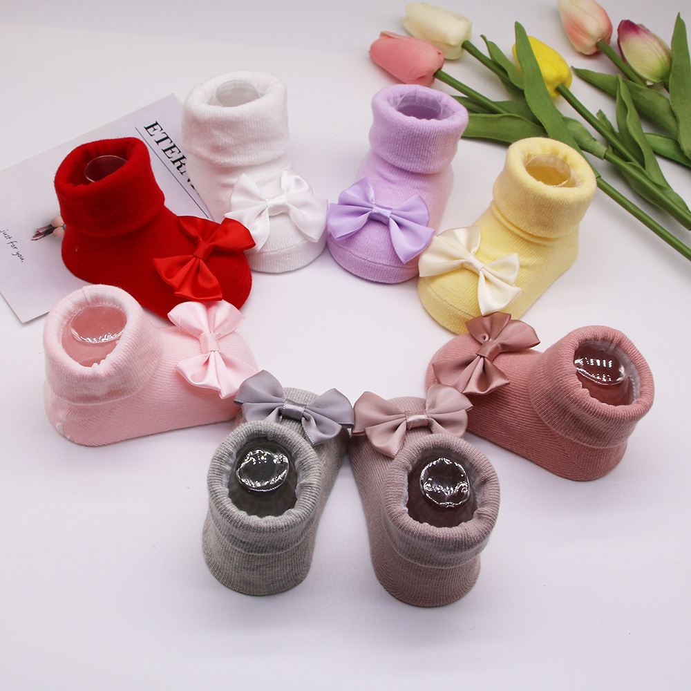 Picture of 2023 New Baby Headband + Socks Set Ribbed Bow Headband Baby Breathable Knitted Cotton Socks