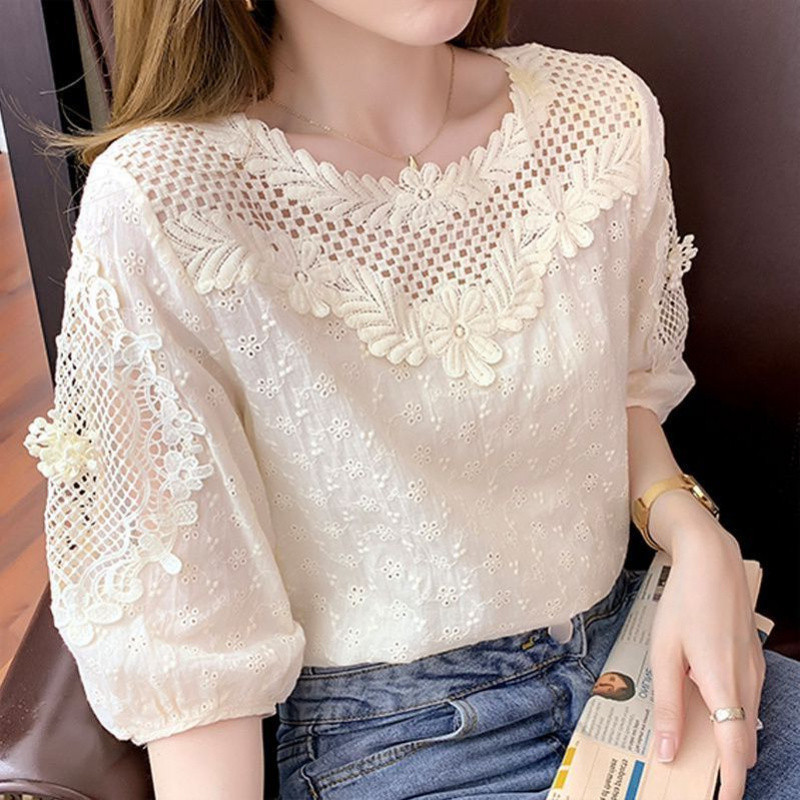2025 Chubby Sister Hollow Thin Outer Wear Women's Summer New Casual T-Shirt Set