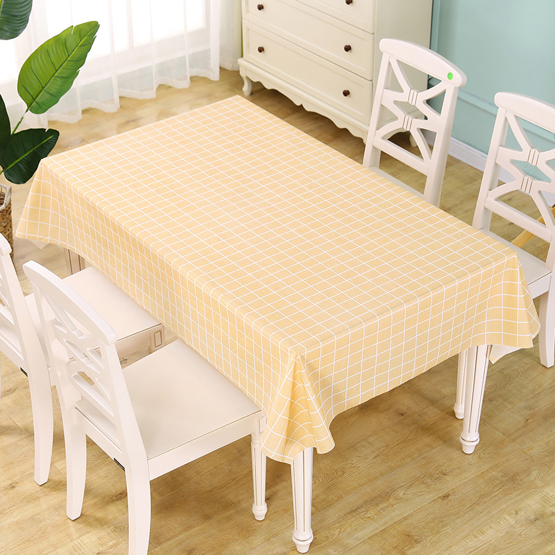 Picture of Cross-border Foreign Trade ins Style Nordic Pastoral PEVA Tablecloth Simple Anti-scalding Waterproof Oil-proof Wash-free PVC Plaid Tablecloth