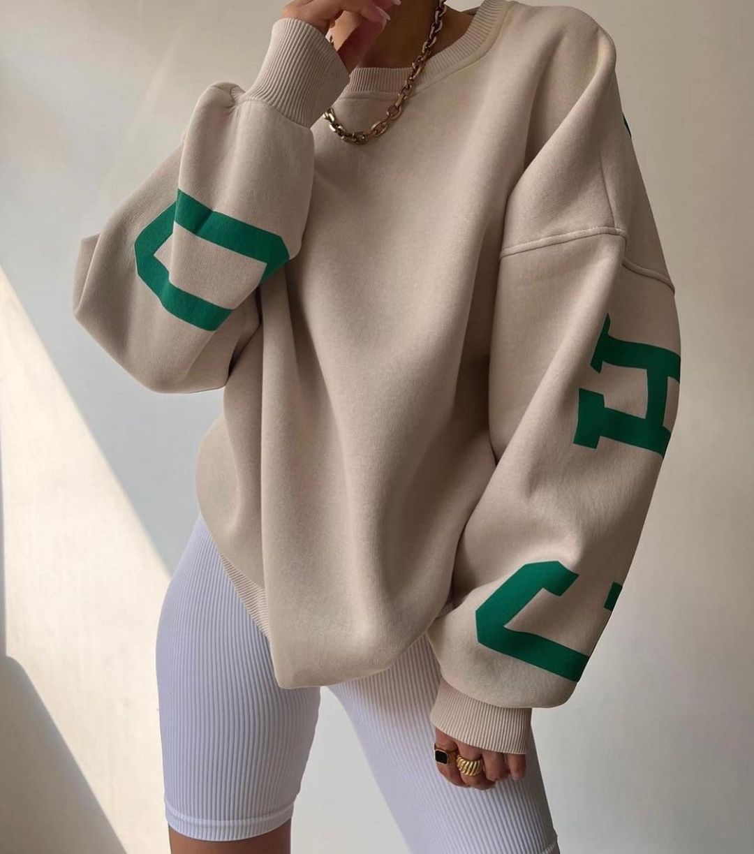 Picture of 2022 Amazon Cross-border European and American Women's Casual Fashion Printed Thickened All-match Top Long Sleeve Sweater