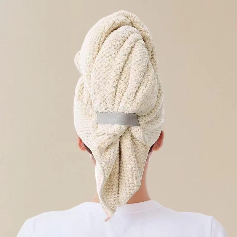 Picture of Dry Hair Cap Water Absorbent Quick-drying Plus Long Hair Bag New Adult Long Hair Shower Cap Women Wipe Hair Quick-drying