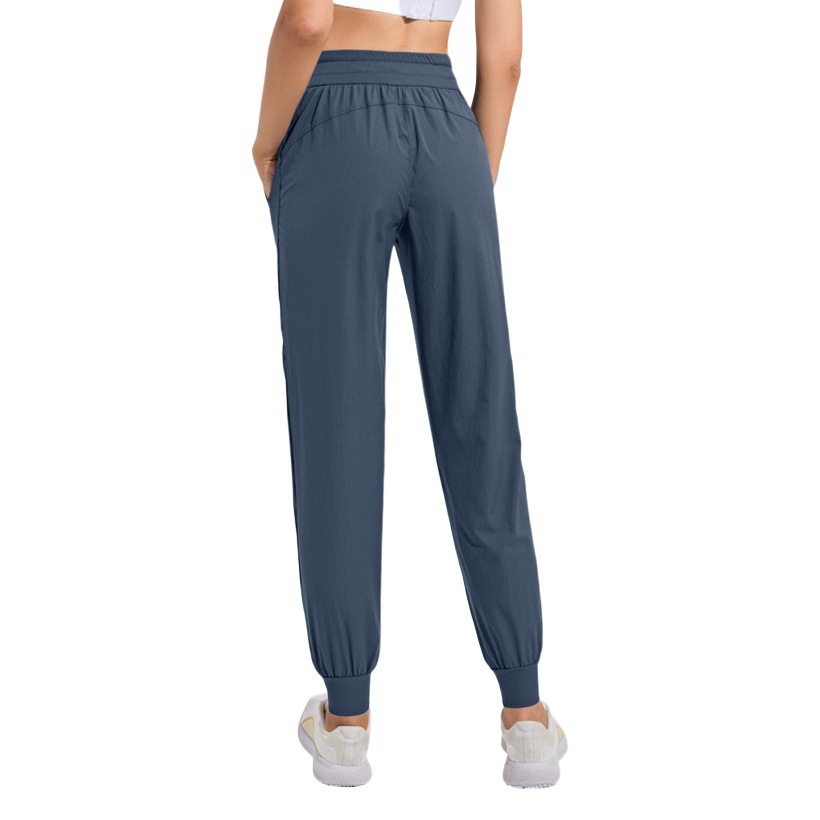 New Sports Pants for Women with Drawstrings, Loose Leg-Tie Autumn and Winter Yoga Trousers, Casual European and American High-Waisted Peach Butt Fitness