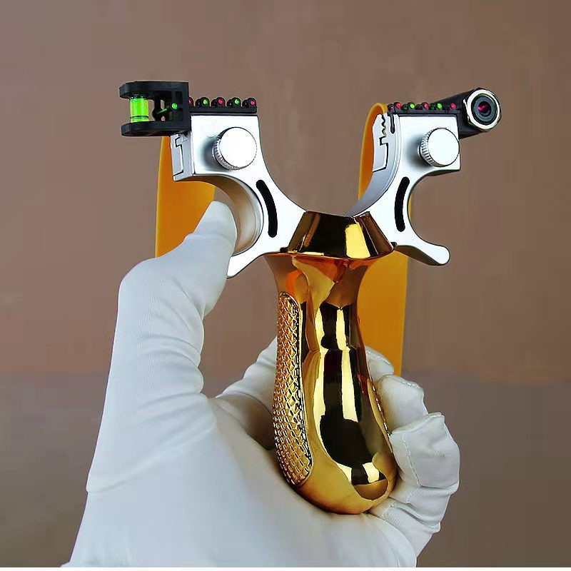 Picture of Laser aiming 98K slingshot level infrared aiming resin 98k fast pressure elastic flat rubber band fiber aiming slingshot