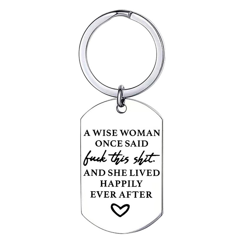European and American new Fuck this luggage pendant boarding number plate stainless steel keychain