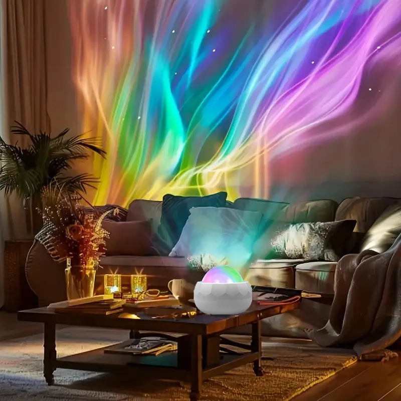 Cross-border explosions colorful water ripple projection lamp magic star light aurora borealis atmosphere lamp USB decorative night light