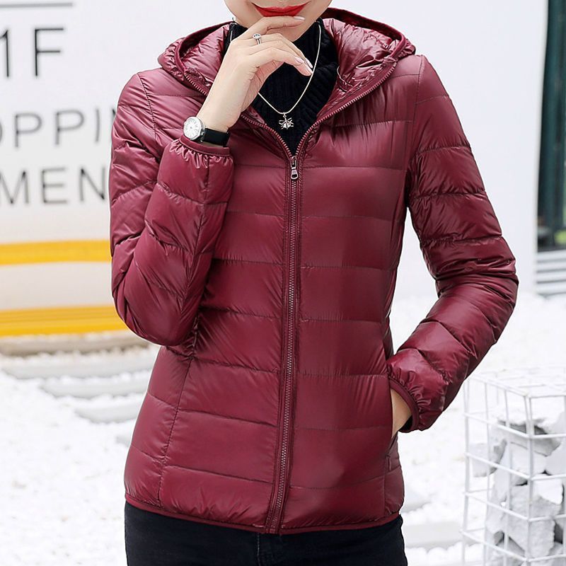 Picture of New Hooded Down Cotton-padded Jacket Women's Short plus size Thickened Warm Clothes Korean Style Simple Casual Fashionable Lightweight Jacket
