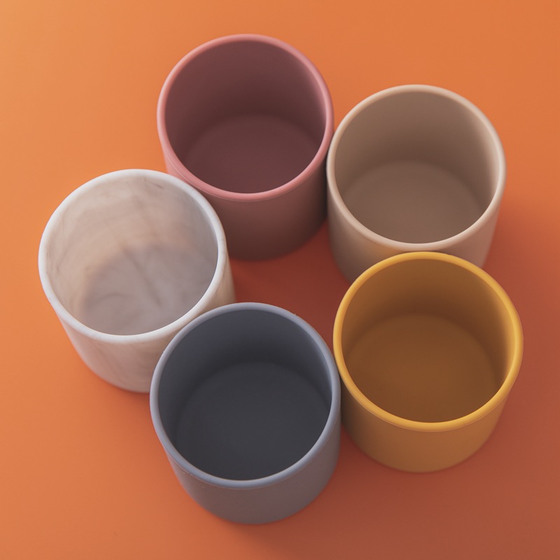 Picture of Infant Grade Silicone Drop-resistant Baby Water Cup Candy-colored Open Children's Water Cup High Temperature Resistant Baby's Learning Cup