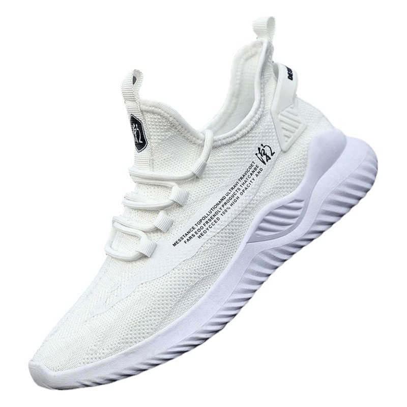 Foreign Trade Wholesale Coconut Shoes Men's 2025 New Summer Breathable Mesh Fly Woven Casual Non-Slip Soft Sole Sports Shoes