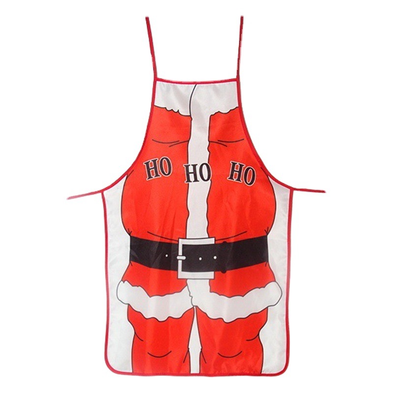 Christmas Apron Cartoon Waist Polyester Cloth Color Printing Elderly Snowman Elk Christmas Holiday Atmosphere Apron