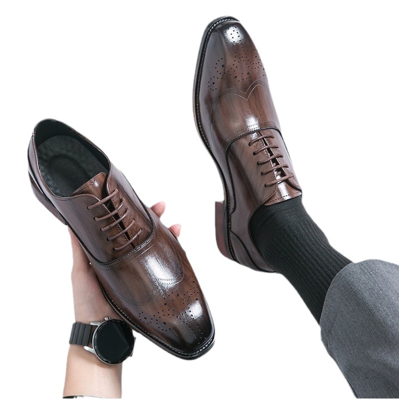 23 new men's shoes business formal leather shoes men's Korean-style trendy casual shoes men's British leather shoes men's delivery 8714
