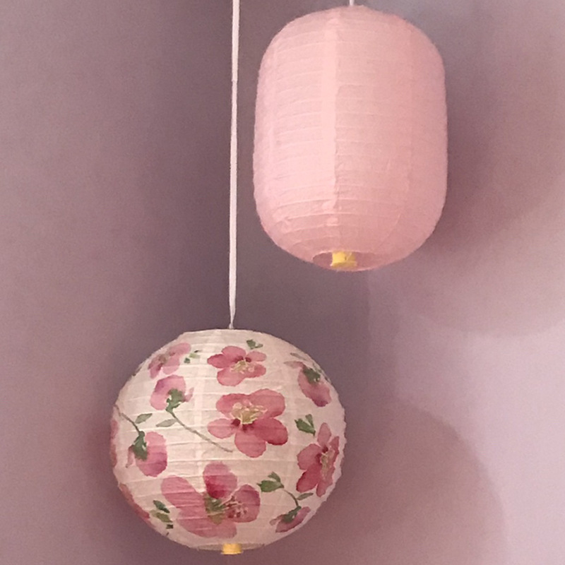 Picture of Japanese Style Wax Gourd Paper Lantern Foldable Antique Hand-painted Luminous Lampshade Bar Restaurant School Decoration Hanging Ornament