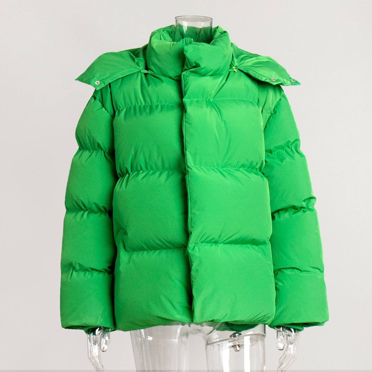 Picture of Cross-Border Cotton Outwear for Women 2025 Winter European and American New Cotton Jacket Loose Cotton Outwear Pure Color Hooded Cotton Outwear