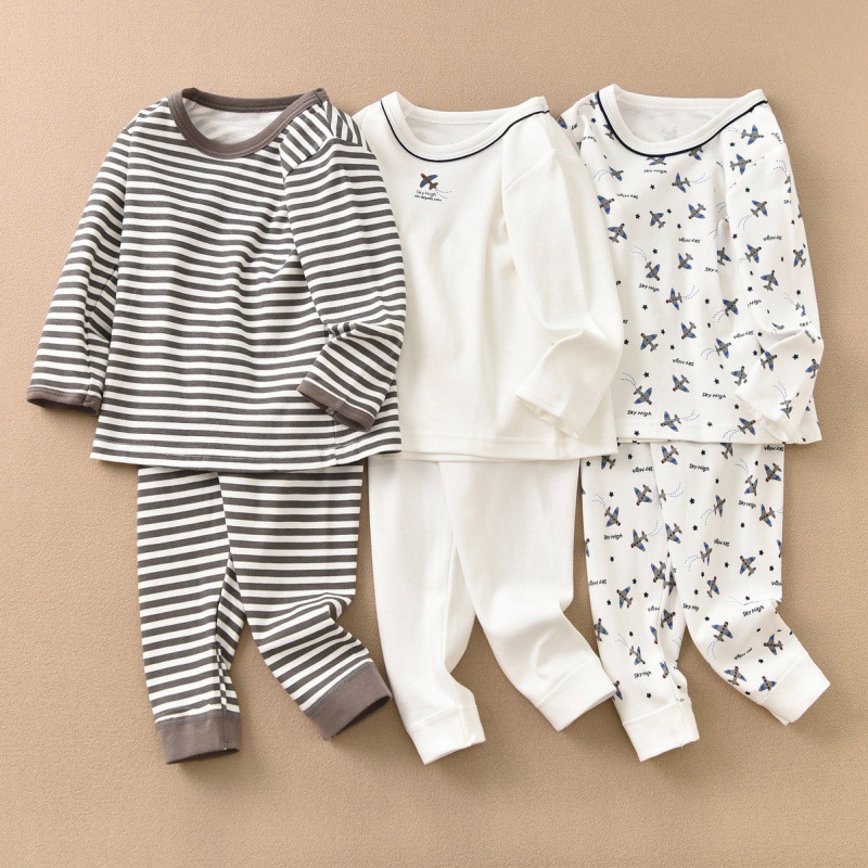Dropshipping Kidsren's Warm Autumn Clothes and Autumn Trousers Airplane Style Cotton Wool Boys and Kidsren T-Shirts Intimates Kidsren's Suits Home