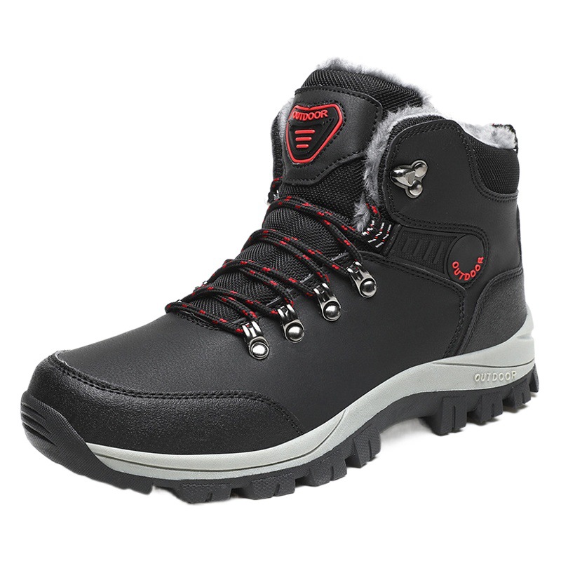 Cross-border Foreign Trade Large Size Shoes Fleece-lined Thickened Mountaineering Shoes High-top Casual Snow Boots Warm Cotton Shoes Non-slip Men's Shoes