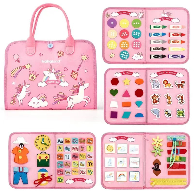 Cross-Border felt learning early education board felt children's diy busy board Montessori Children's Educational education dressing lace-up