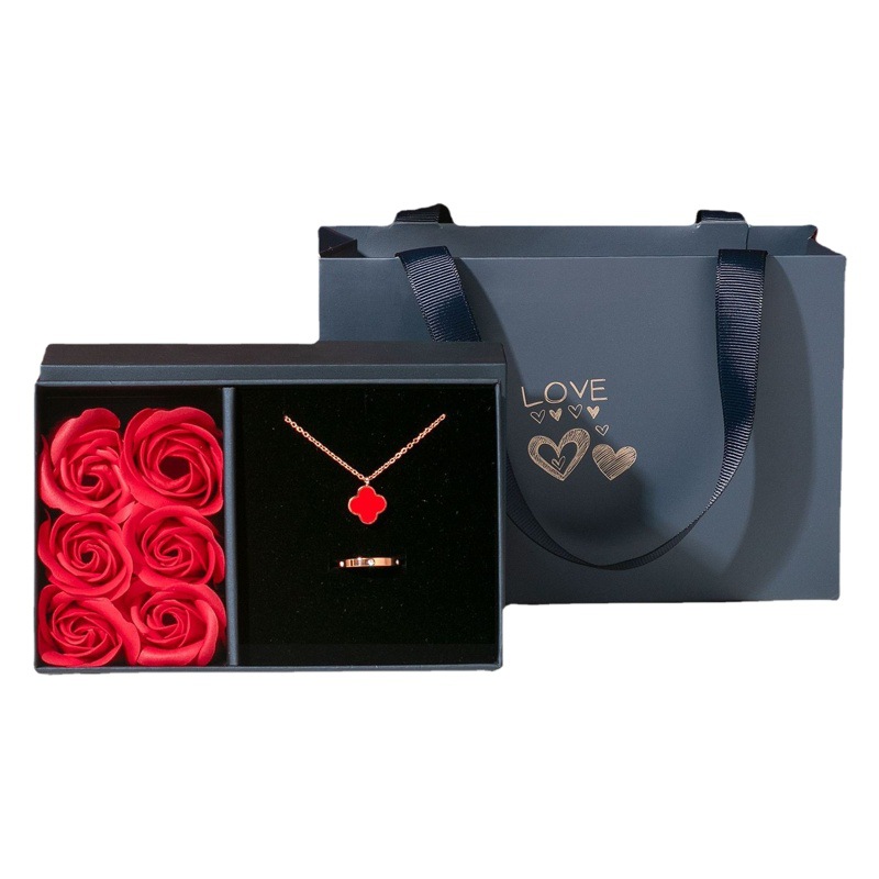 Six Roses Gift Box Jewelry Box Pendant Box Ring Box Jewelry Universal Box Immortal Flower Gift Box