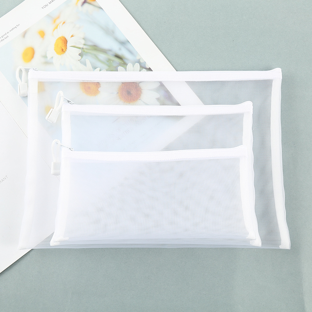 Picture of Mesh Toy Storage Transparent Zipper Bag Nylon Plus Upgrade Encryption Mesh Pencil Bag Student Examination Pencil Bag Makeup Wash