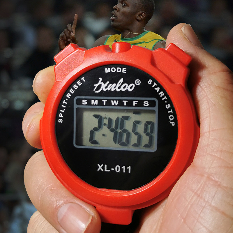 Picture of Positive countdown timer student competition training referee professional electronic stopwatch accurate large screen track and field sports stopwatch