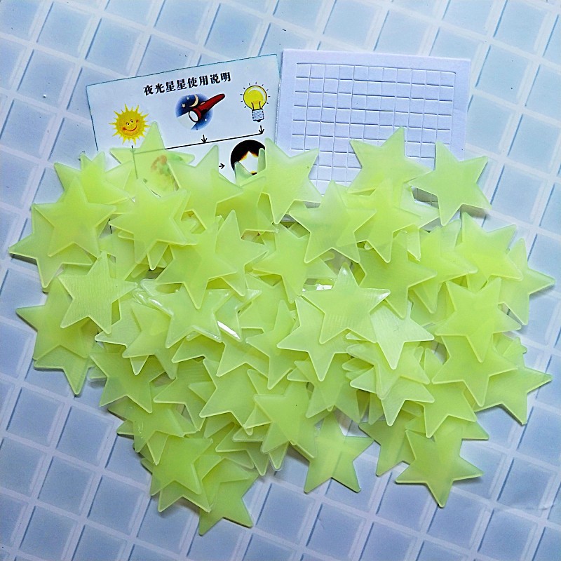 Picture of Luminous Star Stickers 3D Stereo Baby's Breath BeDroom Decoration Paintings 3cm Fluorescent Star Stickers Self-aDhesive Stereo Luminous Stickers