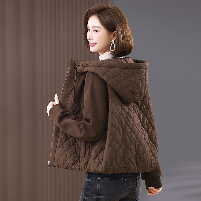 Picture of Light and thin cotton-padded jacket women's 2024 new autumn and winter short middle-aged mother western style thin cotton-padded jacket coat