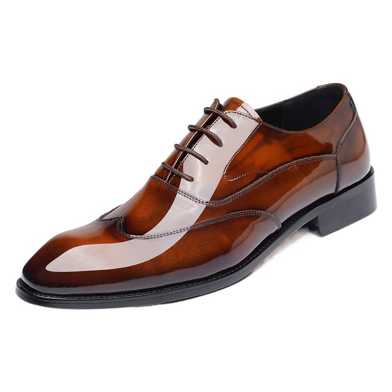 Old man's head British business formal leather shoes men's wedding bridegroom shoes pointed Oxford high-end wedding men's shoes 9A801