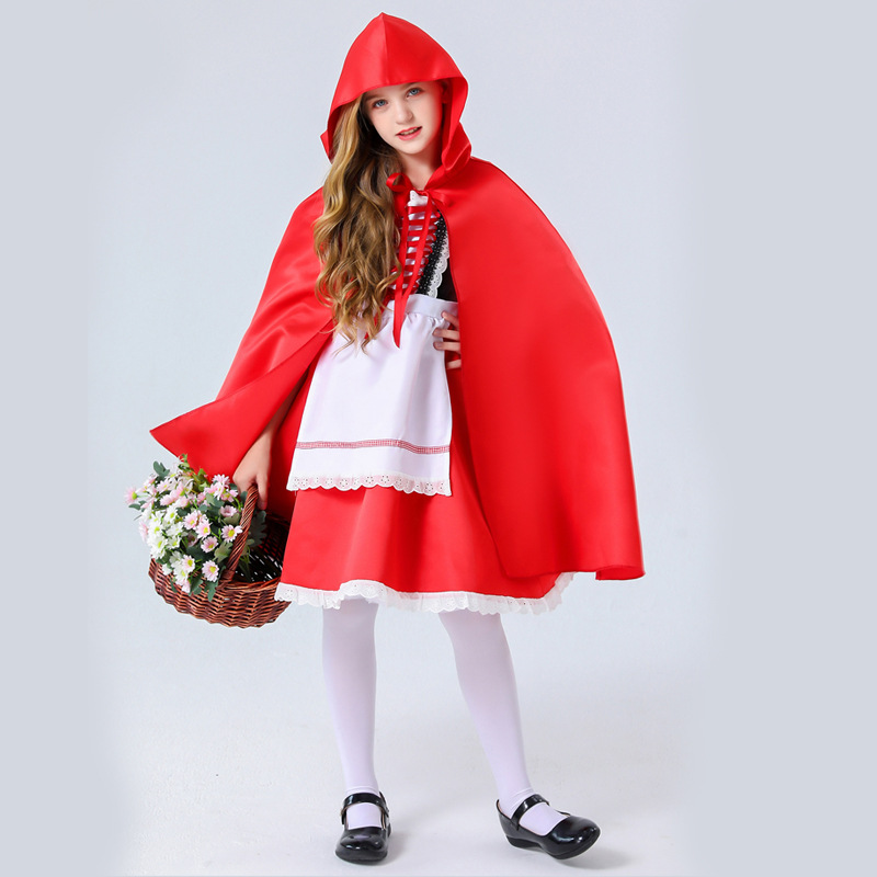 Amazon ebay Grimm Fairy Tale Costume Little Red Riding Hood Playing Costume Children's Stage Costume cosplay Drama Performance