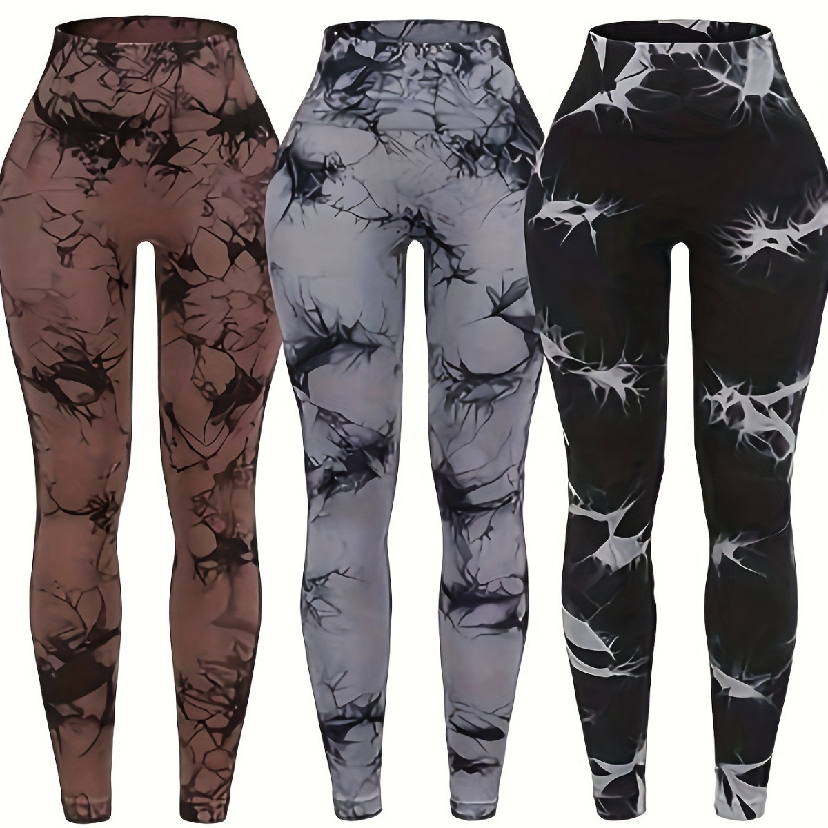 Cross-border Hot Selling Tie-dye Yoga Seamless Pants Fitness Sports High-waisted Peach Butt Lifting Tummy Control Running Yoga Pants for Women