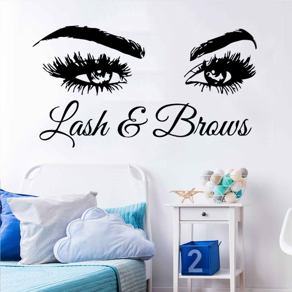 Cross-border new beauty eye pattern carved vinyl wall stickers bedroom living room removable sticker ML-461