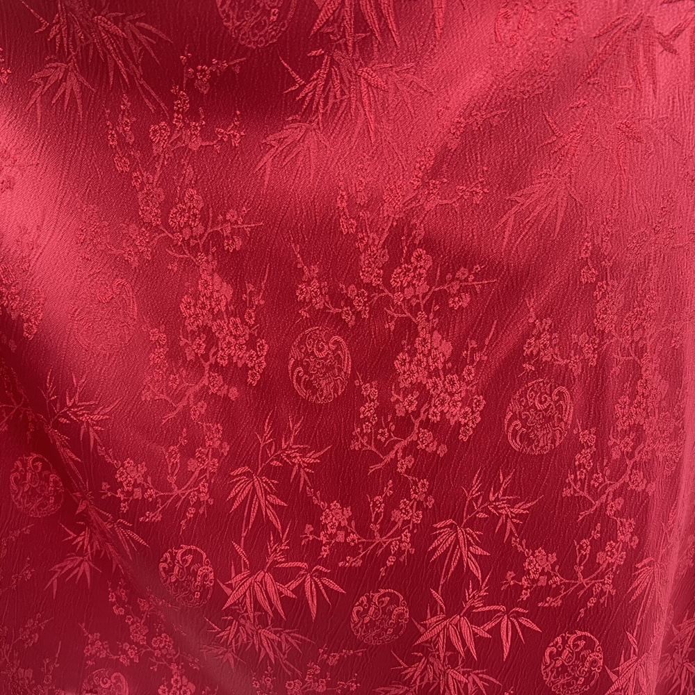 New cheongsam jacquard fabric artificial silk dark pattern Jade Bamboo Plum style women's clothing hanfu dress luggage fabric