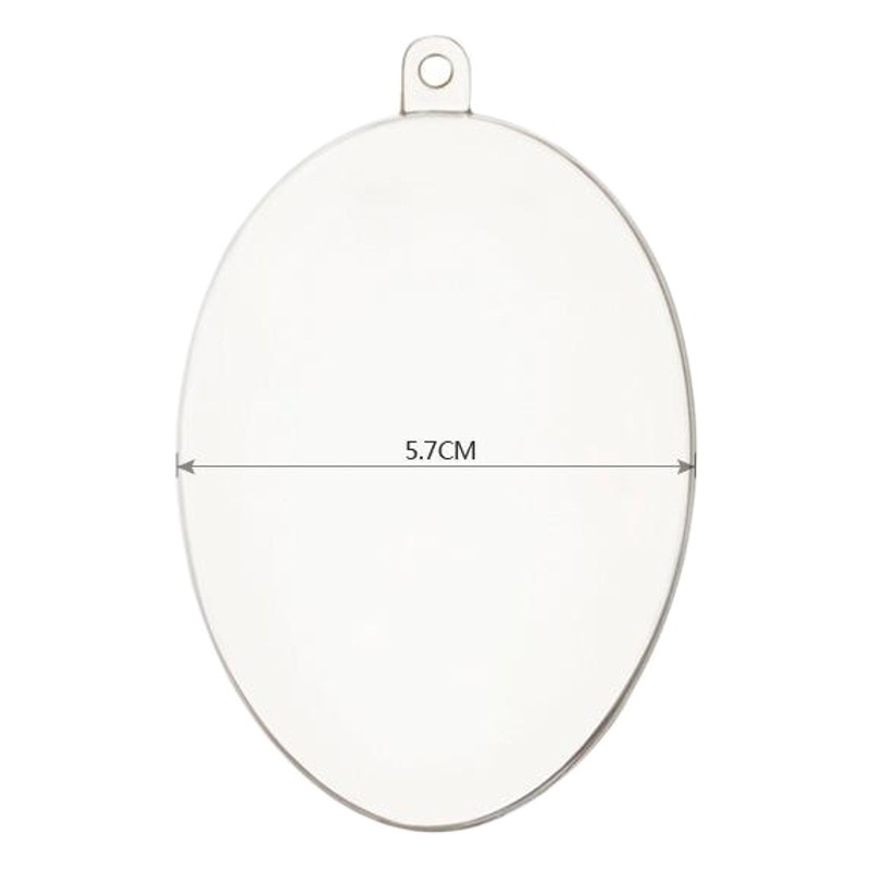 Oval Transparent Plastic Ball Keychain Pendant Decorative Ball Egg Shaped Opening DIY Hanging Beauty Egg Packaging Box
