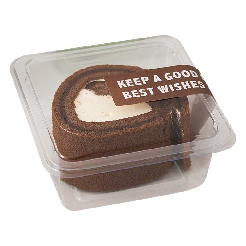 Net Red single cake roll packaging box transparent sliced tiramisu box cold extract yogurt coconut bowl