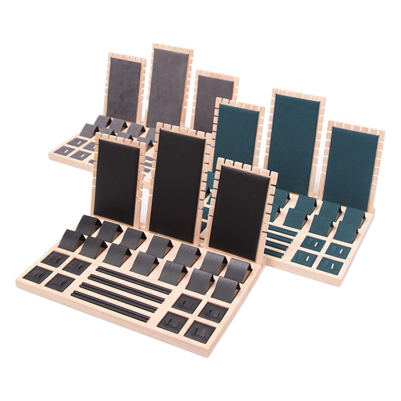 Solid wood jewelry rack ring necklace earrings pendant earrings bracelet suit display stand jewelry storage and finishing