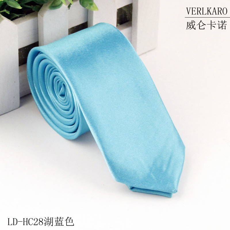 Picture of Leisure students 5cm solid color narrow version ins polyester silk business men's multi-color optional tie manufacturers in stock wholesale