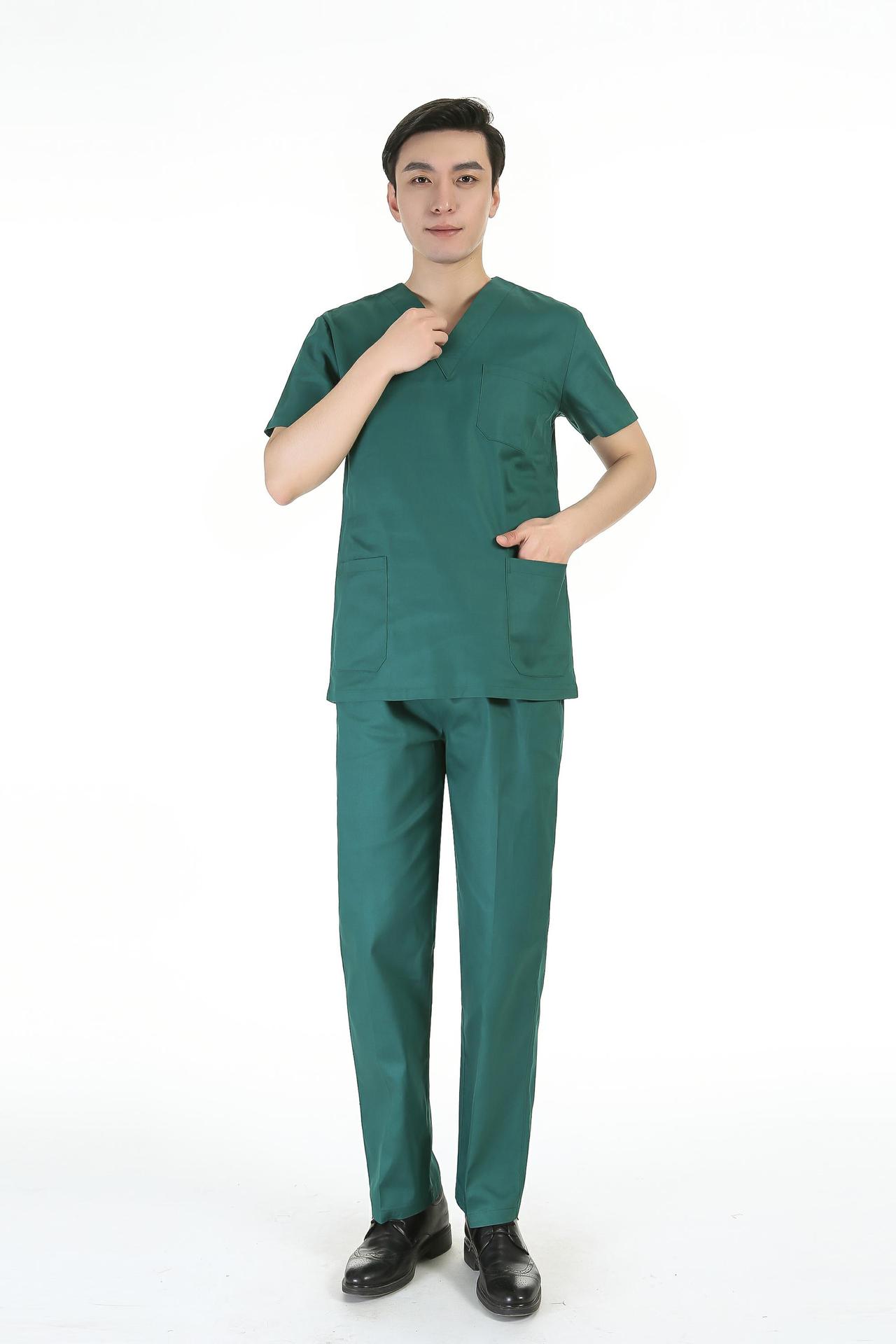Picture of Women's Two-Piece Scrub Suit for Hospital Nurses, Doctors, Short-Sleeve Beauty Salon Workwear, Surgical Gown, Sweat-Absorbent