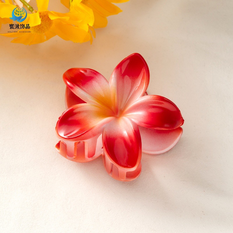 Picture of Cross-border egg flower clip large high-grade gradient Flower hairpin back head updo ponytail shark clip headdress