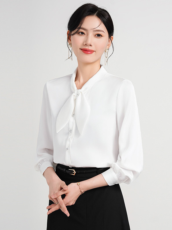High-grade White Long-sleeved Shirt Women's Spring and Autumn New Civil Servant Interview Dress Workplace Commuter Shirt Work Clothes