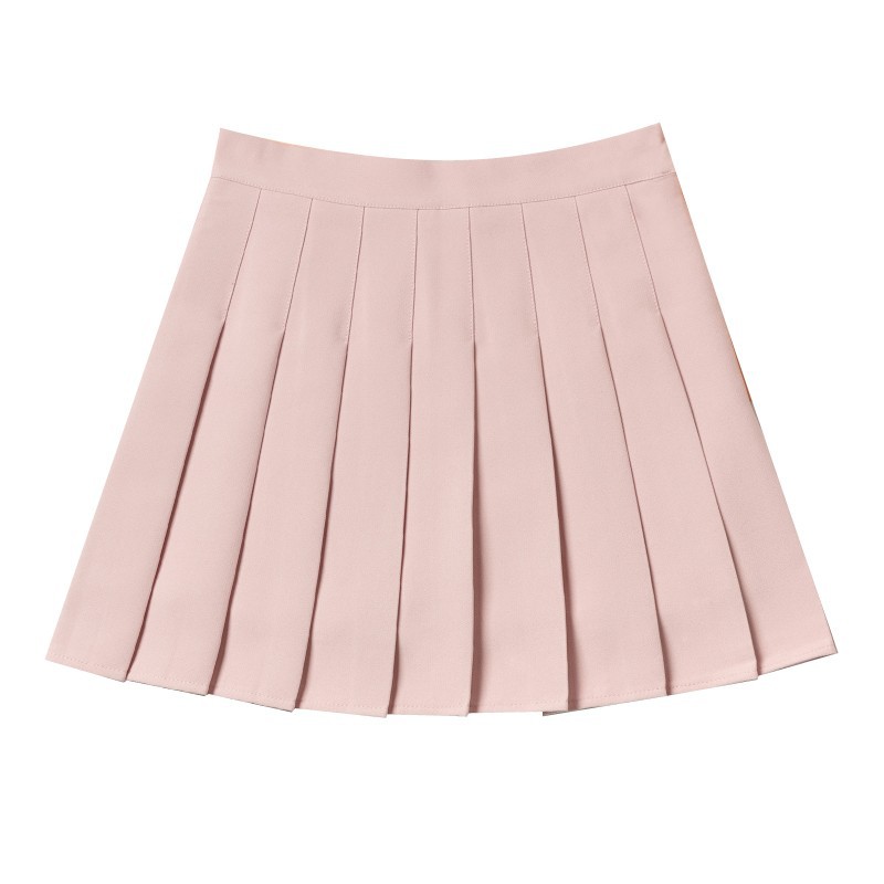 Picture of Four Seasons Short Skirt Women's Pleated Skirt JK Uniform Skirt Fashion Skirt (Long Safety Pants Zipper Button)