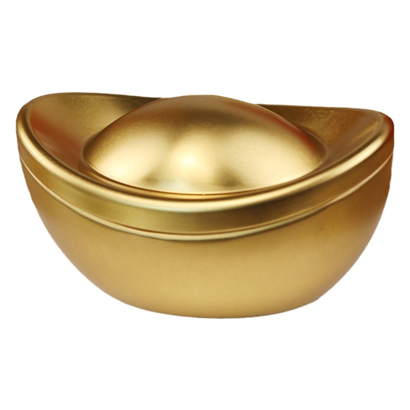 Simulation gold ingot tinplate box enterprise gift box New Year Good head special-shaped metal box in stock