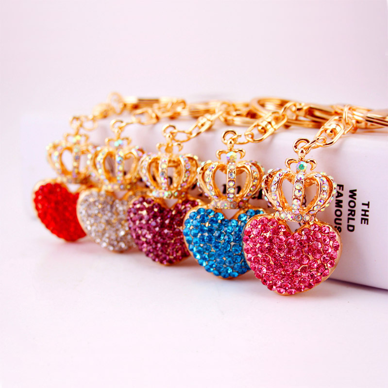 Cool Hee Jewelry Crown Love Couple Keychain Keychain Women's Bag Accessories Metal Pendant 405